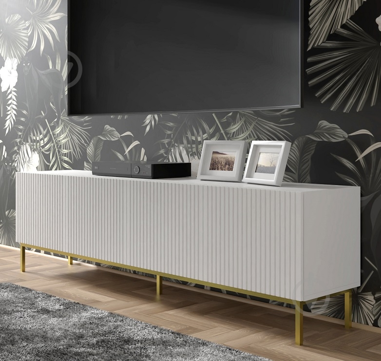 Тумба під ТВ BIM Furniture Ravenna 4д 2000x580x420 мм чорний/білий матовий (RAVENNA_B_FOILED_MDF_TV_STAND_) - фото 6