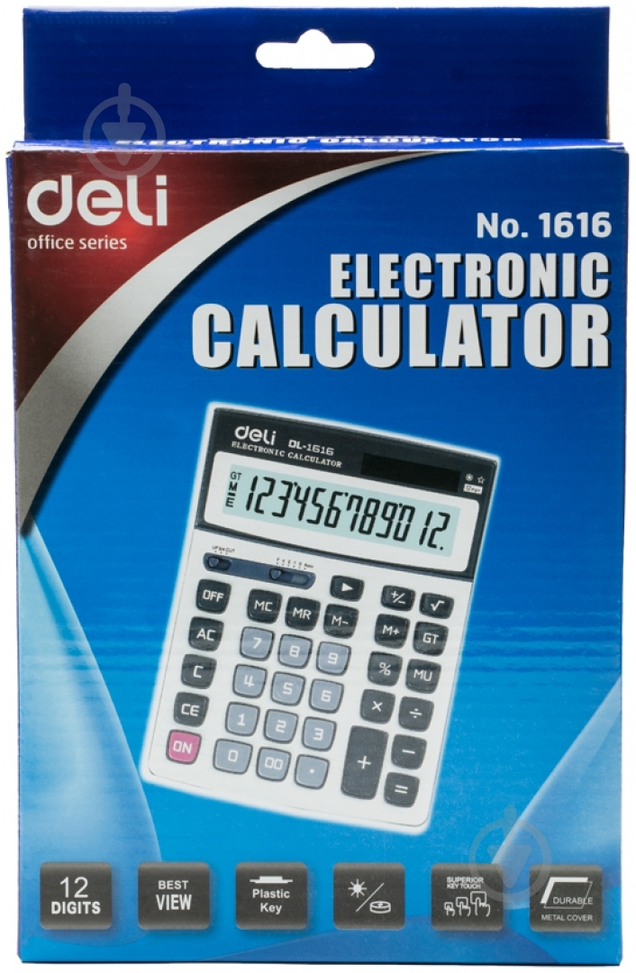 Калькулятор 1616Е профессиональный Deli - фото 2