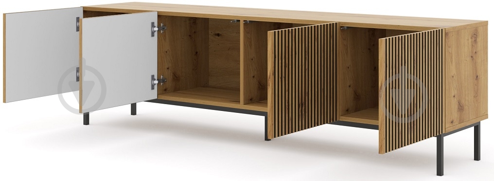 Тумба под ТВ BIM Furniture Ravenna 4д 2000x580x420 мм дуб артизан/золотой(RAVENNA_F_PAINTED_MDF_TV_STAND) - фото 2 Тумба под ТВ BIM Furniture Ravenna 4д 2000x580x420 мм дуб артизан/золотой(RAVENNA_F_PAINTED_MDF_TV_STAND) - фото 2