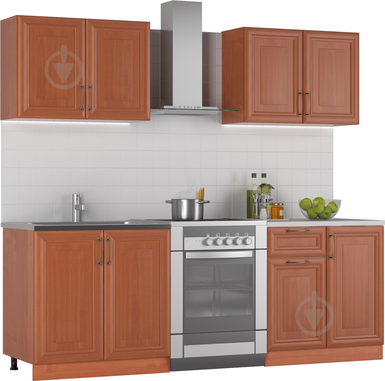 Кухня Грейд Ольха ДСП 1,6 м - фото 1