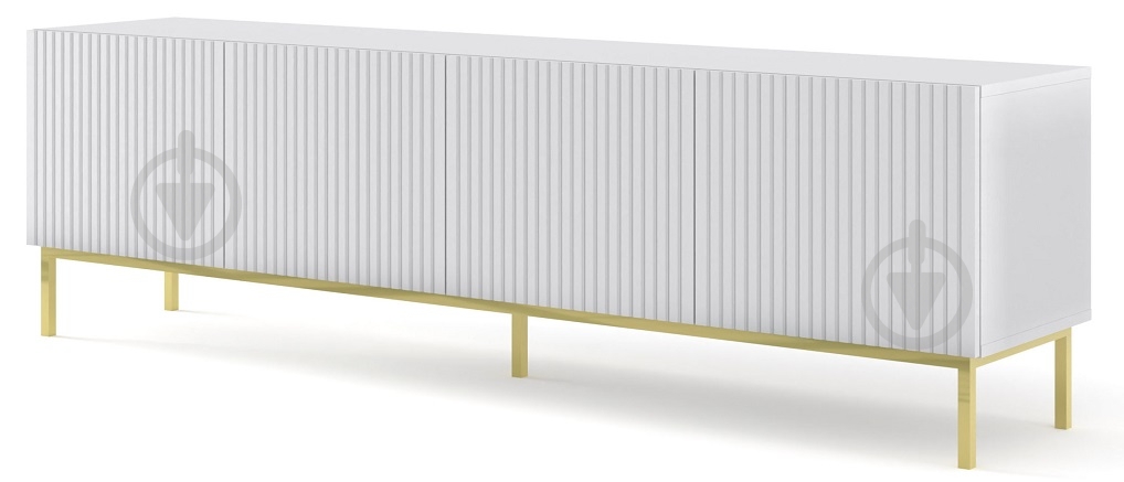 Тумба під ТВ BIM Furniture Ravenna 4д 2000x580x420 мм золотий/білий матовий (RAVENNA_B_FOILED_MDF_TV_STAND_) - фото 1 Тумба під ТВ BIM Furniture Ravenna 4д 2000x580x420 мм золотий/білий матовий (RAVENNA_B_FOILED_MDF_TV_STAND_) - фото 1