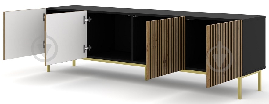 Тумба под ТВ BIM Furniture Ravenna 4д 2000x580x420 мм дуб артизан/золотой/черный матовый (RAVENNA_F_PAINTED_MDF_TV_STAND) - фото 2 Тумба под ТВ BIM Furniture Ravenna 4д 2000x580x420 мм дуб артизан/золотой/черный матовый (RAVENNA_F_PAINTED_MDF_TV_STAND) - фото 2