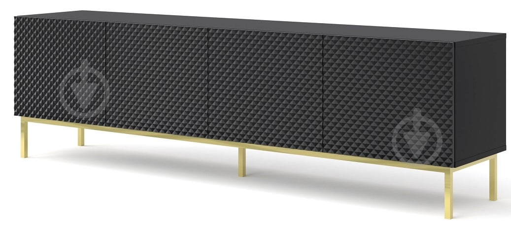 Тумба под ТВ BIM Furniture Ravenna 4д 2000x580x420 мм черный/золотой(RAVENNA_C_DIAMOND_MDF_HG_TV_ST) - фото 1 Тумба под ТВ BIM Furniture Ravenna 4д 2000x580x420 мм черный/золотой(RAVENNA_C_DIAMOND_MDF_HG_TV_ST) - фото 1