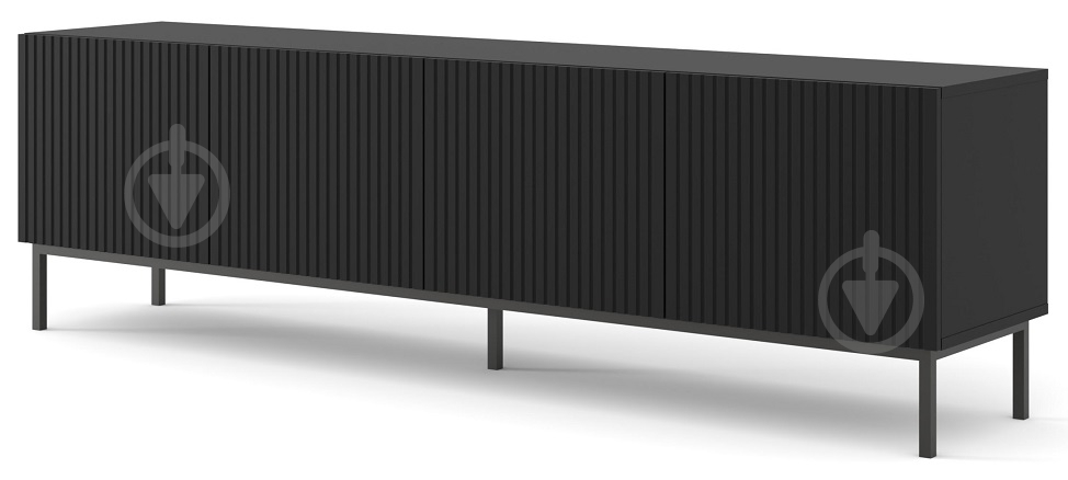 Тумба под ТВ BIM Furniture Ravenna 4д 2000x580x420 мм черный матовый/черный(RAVENNA_B_FOILED_MDF_TV_STAND_) - фото 1 Тумба под ТВ BIM Furniture Ravenna 4д 2000x580x420 мм черный матовый/черный(RAVENNA_B_FOILED_MDF_TV_STAND_) - фото 1