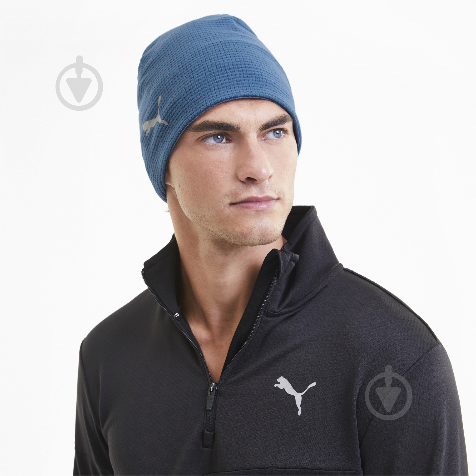 Шапка Puma Warm Running Beanie 02285802 р.one size синий - фото 3