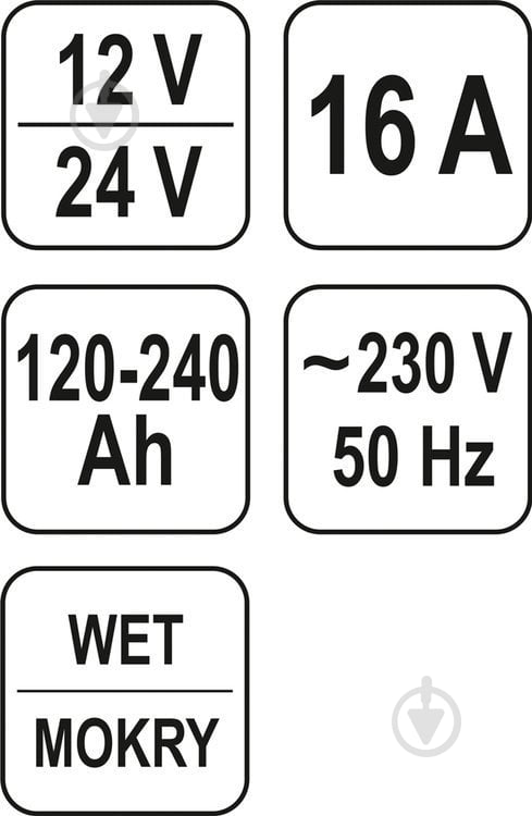 Зарядное устройство YATO 16 А 240 А/год (YT-8304) - фото 3 Зарядное устройство YATO 16 А 240 А/год (YT-8304) - фото 3