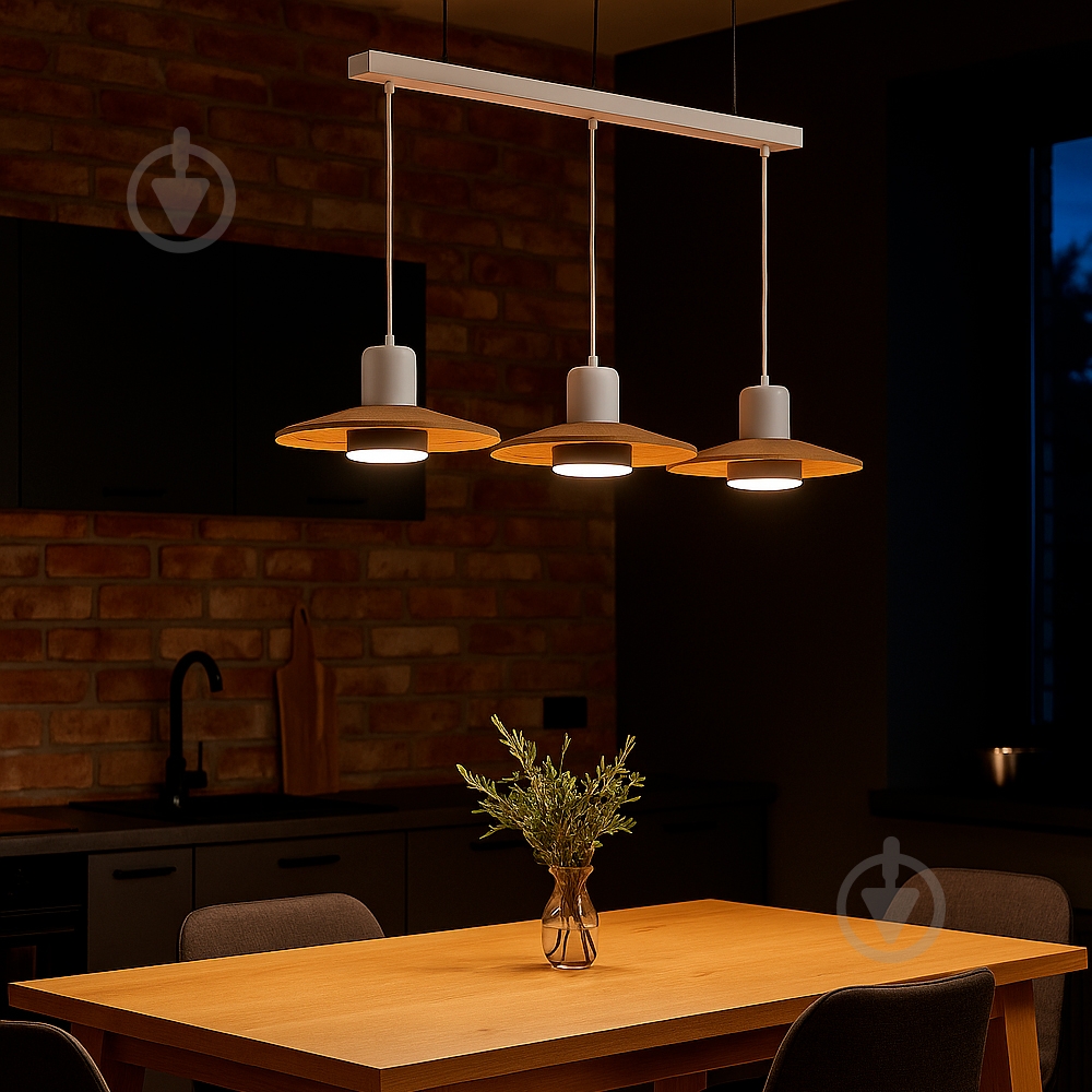 Светильник подвесной LIGHT SET KALUSH 3x/GX53 белый/дерево - фото 2