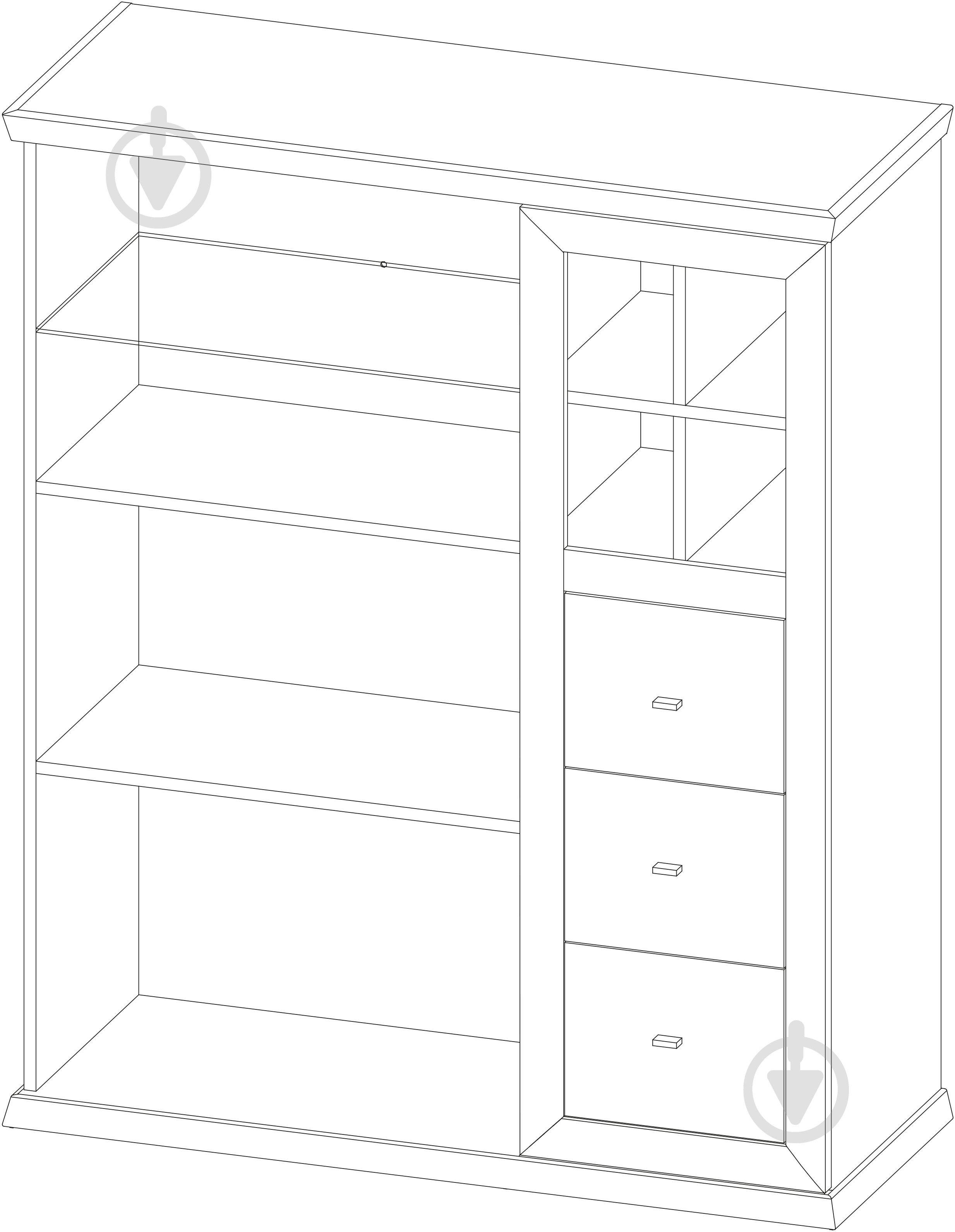 Комод SOKME 1100 1Д/3Ш Орегон - фото 3