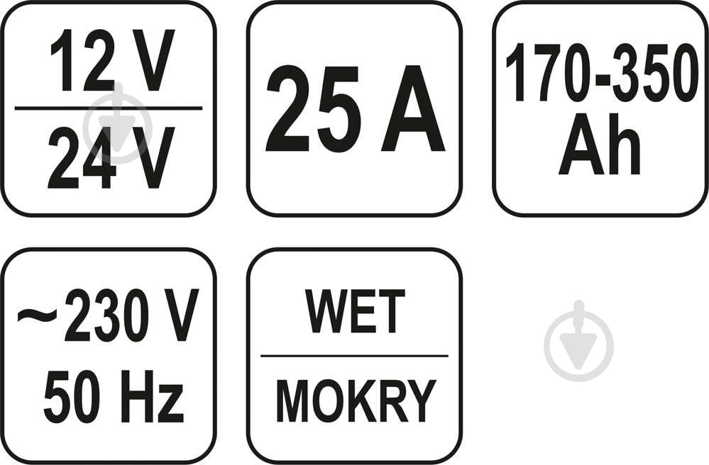 Зарядное устройство трансформаторное YATO 25 А 350 А/год (YT-8305) - фото 3