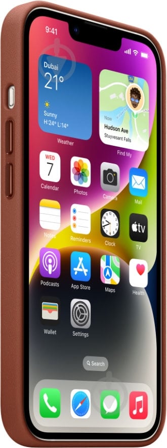 Чохол Apple Leather Case with MagSafe для iPhone 14 umber(MPP73ZE/A) - фото 3