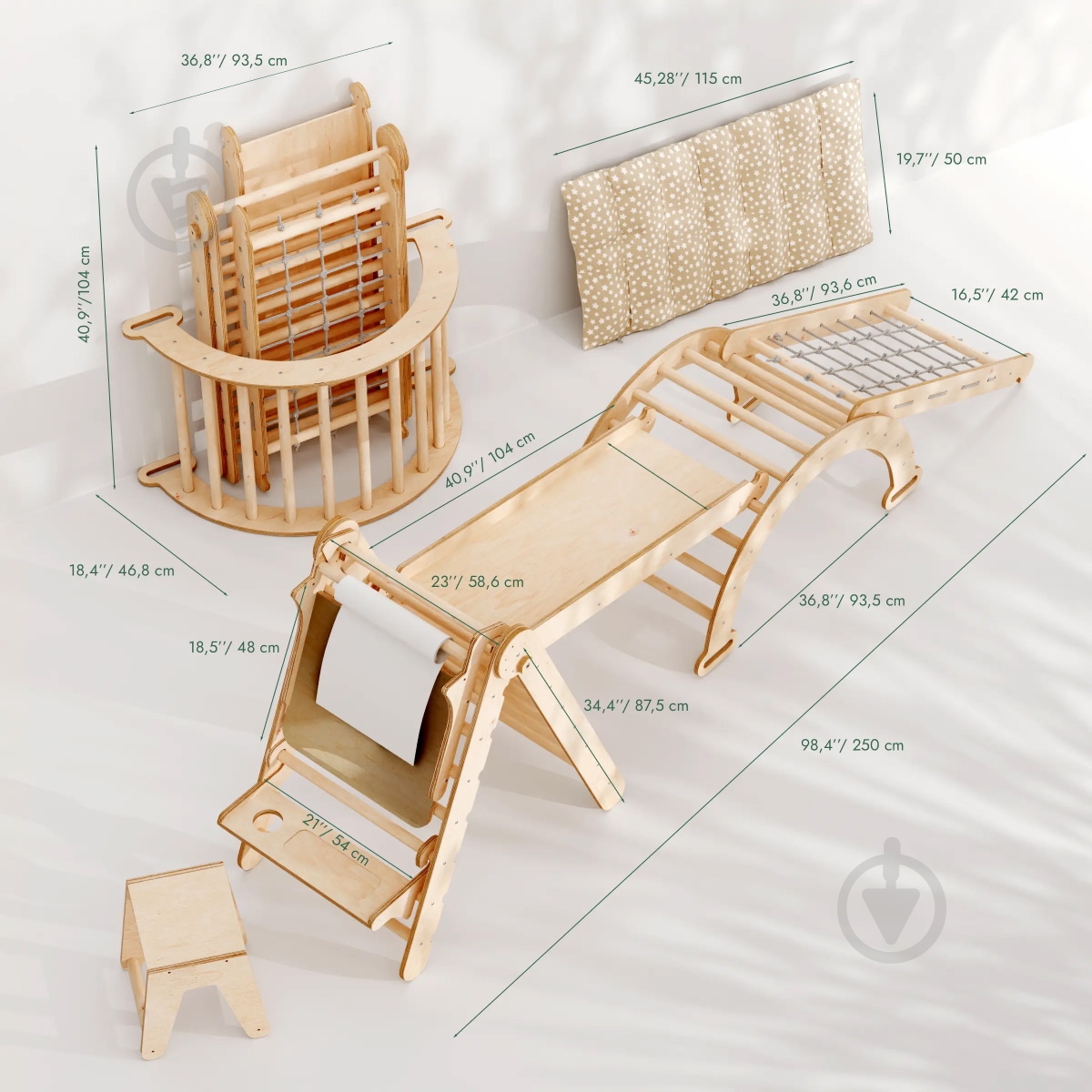 Ігровий комплекс Goodevas 6в1 трикутник Піклера/арка/гірка/сітка/подушка та арт-сет E532 - фото 9 Ігровий комплекс Goodevas 6в1 трикутник Піклера/арка/гірка/сітка/подушка та арт-сет E532 - фото 9