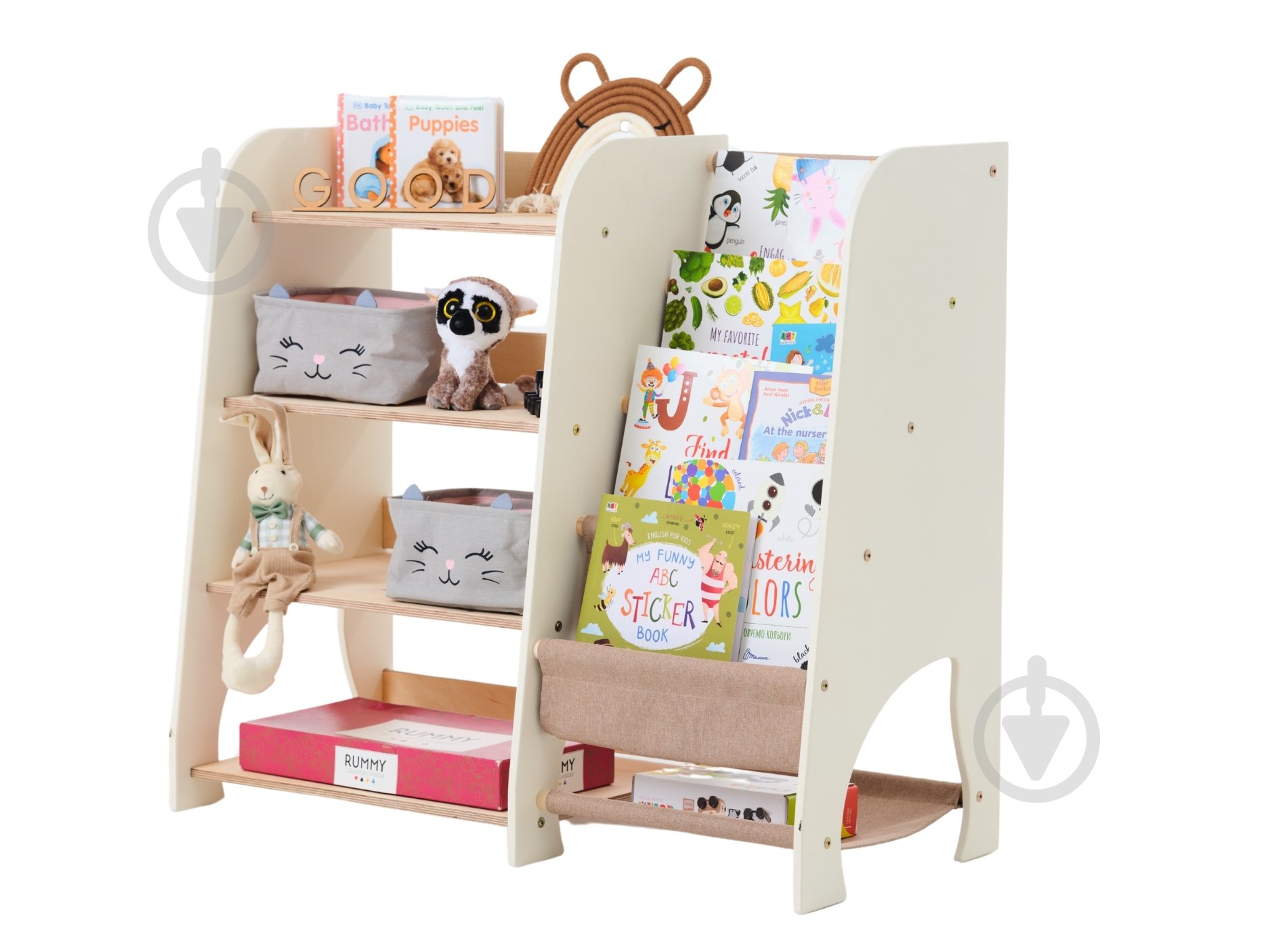 Стелаж Goodevas Монтессорі великий 2в1 для книг та іграшок E648 бежевий - фото 32 Стелаж Goodevas Монтессорі великий 2в1 для книг та іграшок E648 бежевий - фото 32