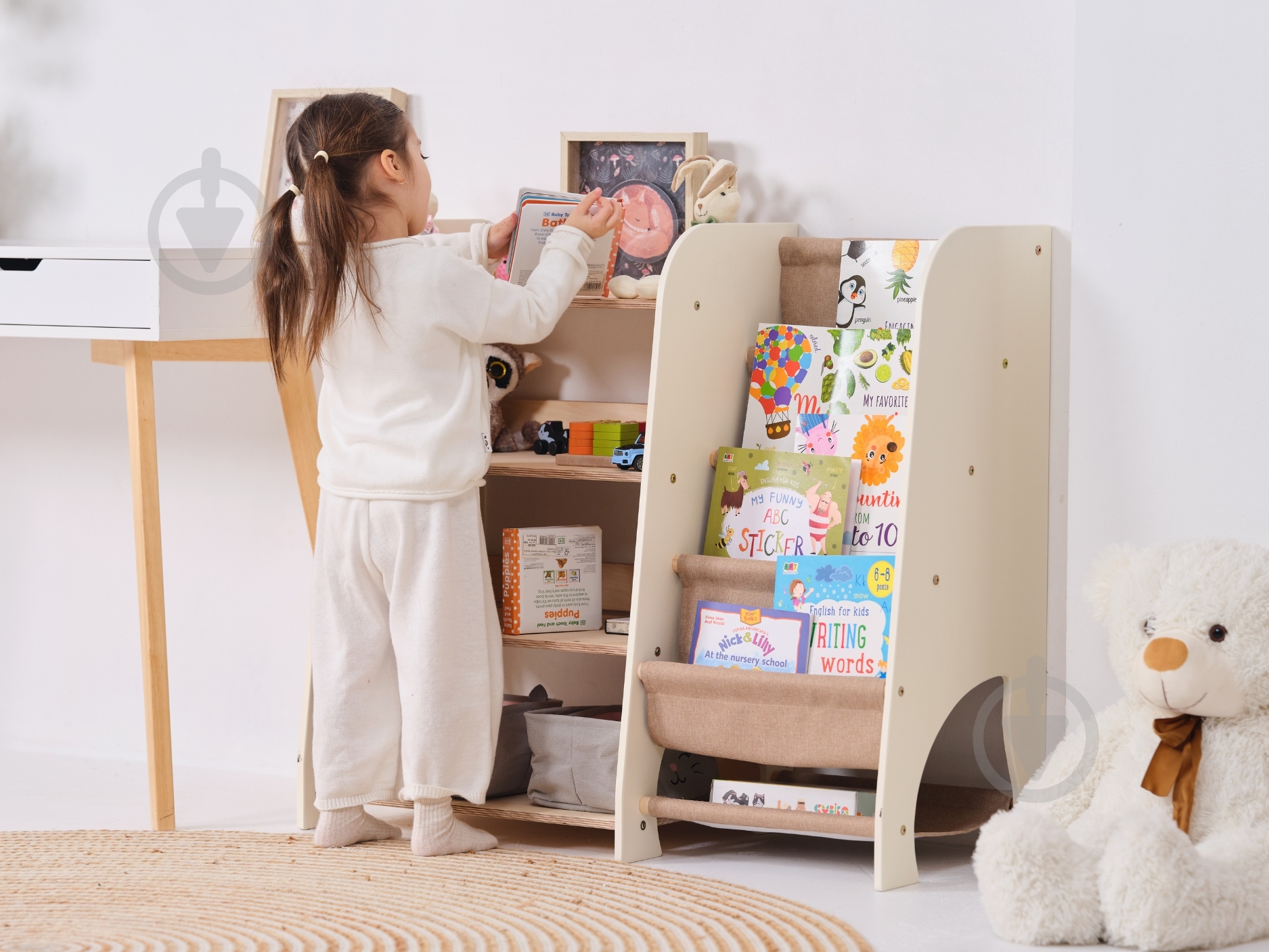 Стелаж Goodevas Монтессорі великий 2в1 для книг та іграшок E648 бежевий - фото 34 Стелаж Goodevas Монтессорі великий 2в1 для книг та іграшок E648 бежевий - фото 34