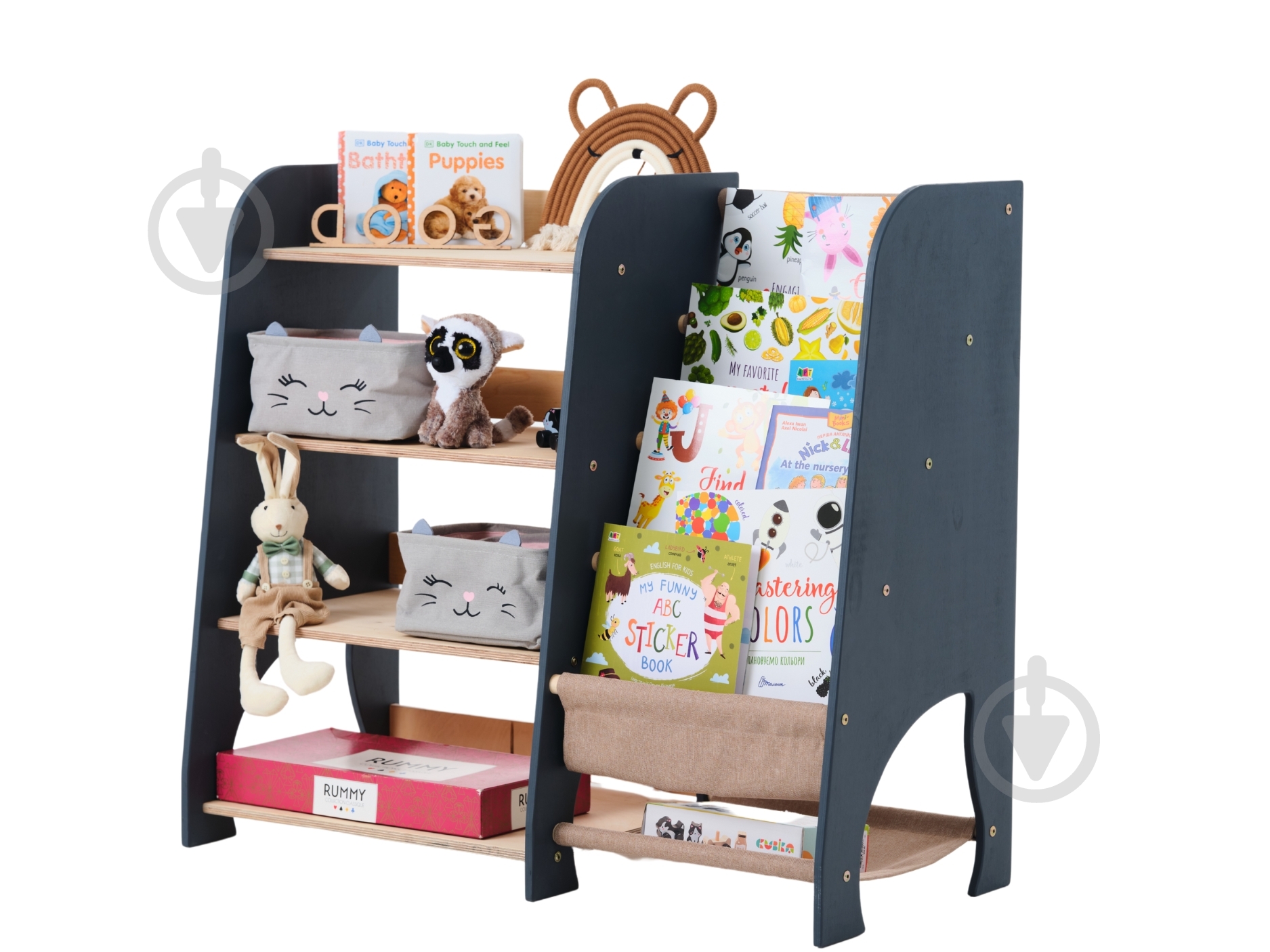 Стелаж Goodevas Монтессорі великий 2в1 для книг та іграшок E648 бежевий - фото 8 Стелаж Goodevas Монтессорі великий 2в1 для книг та іграшок E648 бежевий - фото 8