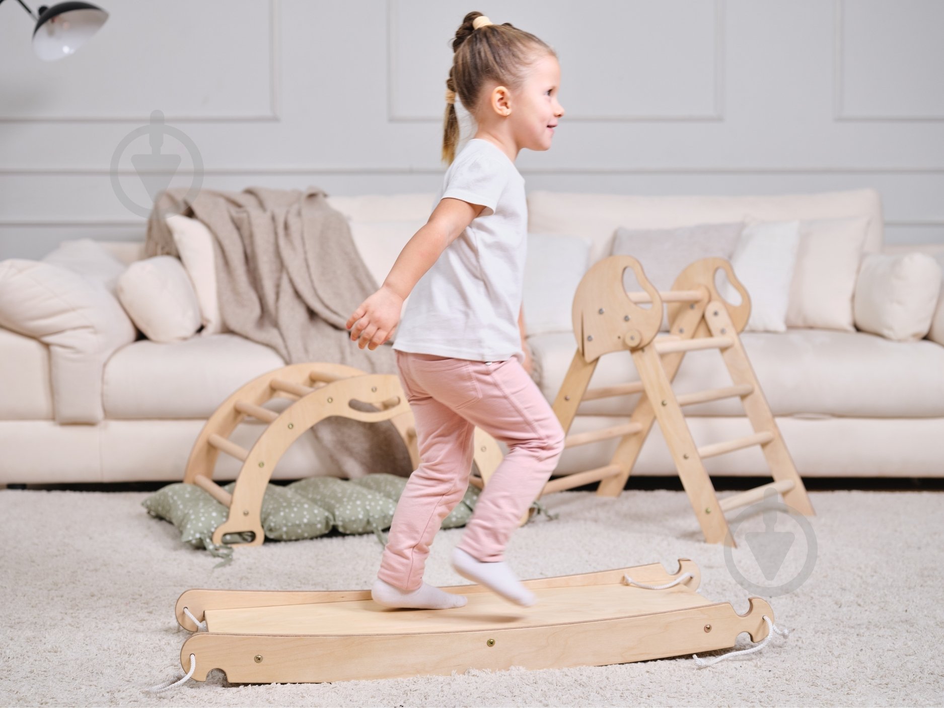 Ігровий комплекс Goodevas Монтессорі 4в1 mini трикутник Піклера/арка/гірка/подушка Бежевий E549 - фото 5 Ігровий комплекс Goodevas Монтессорі 4в1 mini трикутник Піклера/арка/гірка/подушка Бежевий E549 - фото 5