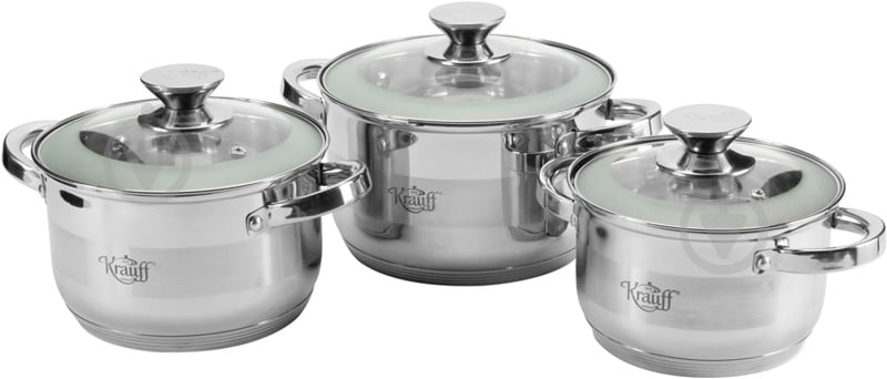 Набір каструль Krauff 6 предметів 26-242-005 - фото 1 Набір каструль Krauff 6 предметів 26-242-005 - фото 1