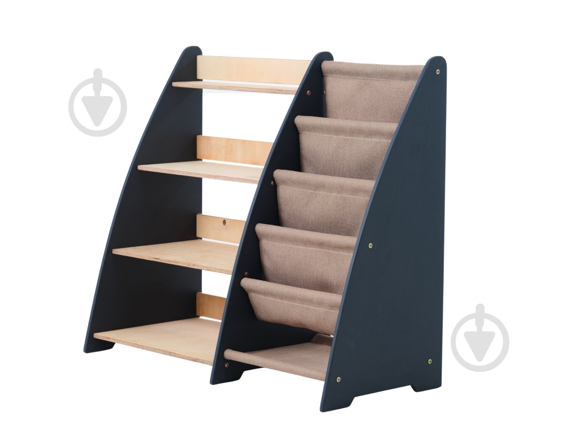 Стелаж Goodevas Монтессорі 2в1 для книг та іграшок E624 молочний - фото 1 Стелаж Goodevas Монтессорі 2в1 для книг та іграшок E624 молочний - фото 1