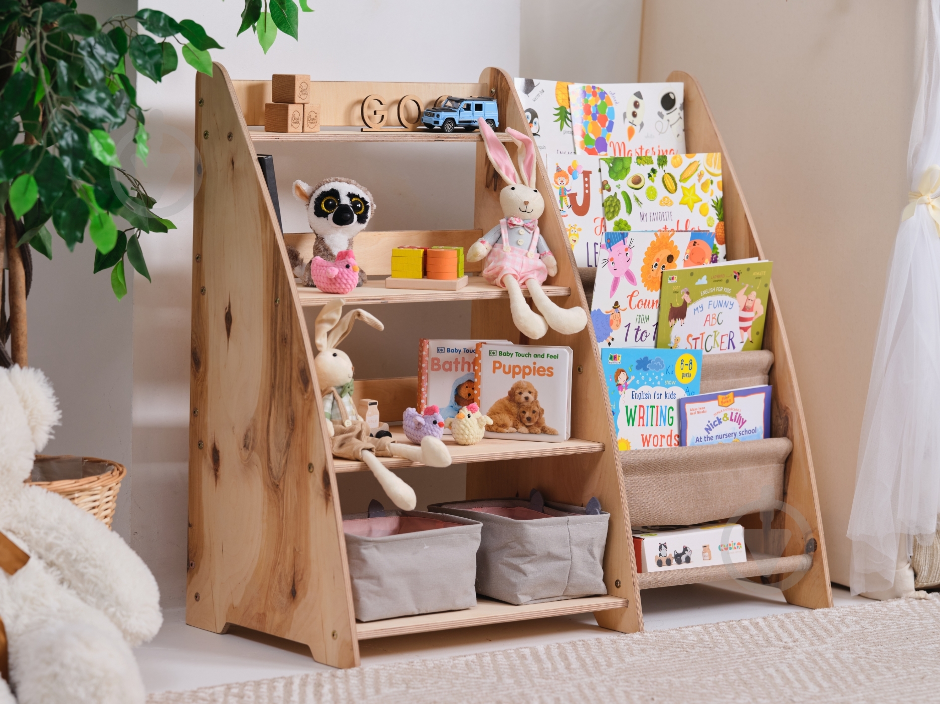 Стелаж Goodevas Монтессорі 2в1 для книг та іграшок E624 молочний - фото 35 Стелаж Goodevas Монтессорі 2в1 для книг та іграшок E624 молочний - фото 35