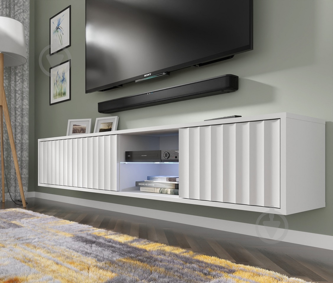 Тумба под ТВ BIM Furniture Vina 3д 1560x310x310 мм белый матовый(VINA_TV_STAND_156_WHITE_MAT) - фото 4 Тумба под ТВ BIM Furniture Vina 3д 1560x310x310 мм белый матовый(VINA_TV_STAND_156_WHITE_MAT) - фото 4