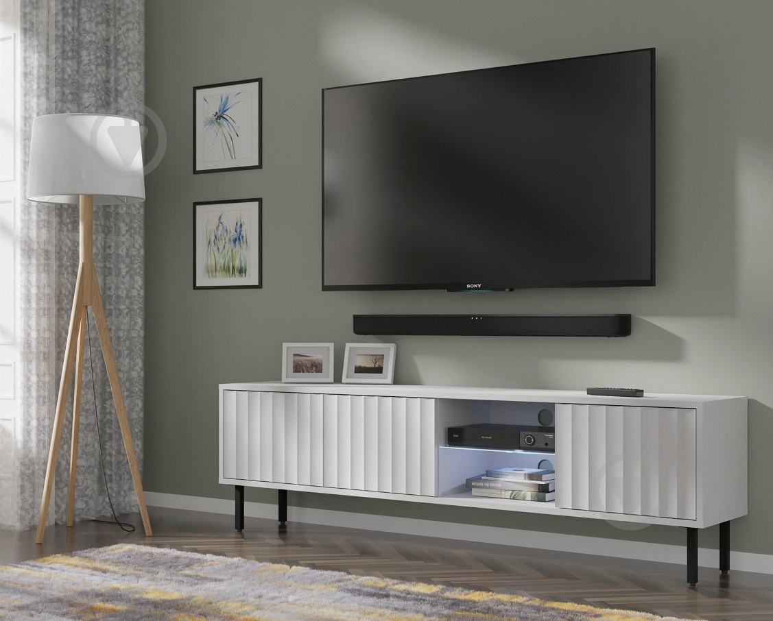 Тумба под ТВ BIM Furniture Vina 3д 1560x310x310 мм белый матовый(VINA_TV_STAND_156_WHITE_MAT) - фото 6 Тумба под ТВ BIM Furniture Vina 3д 1560x310x310 мм белый матовый(VINA_TV_STAND_156_WHITE_MAT) - фото 6