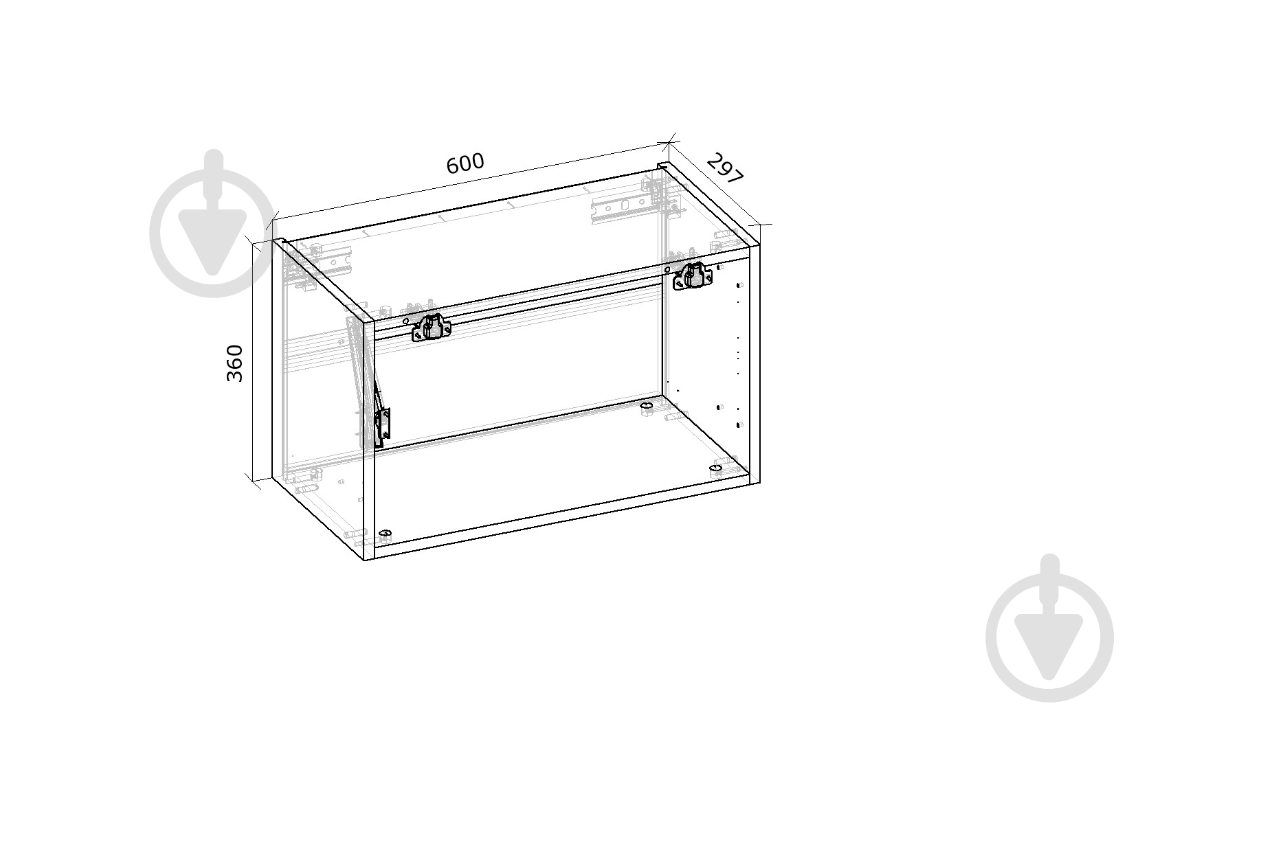 Шкаф верхний Грейд с подъемником HK-XS (фас.СВ) Оптимум 600x360x297 мм дуб артизан - фото 2