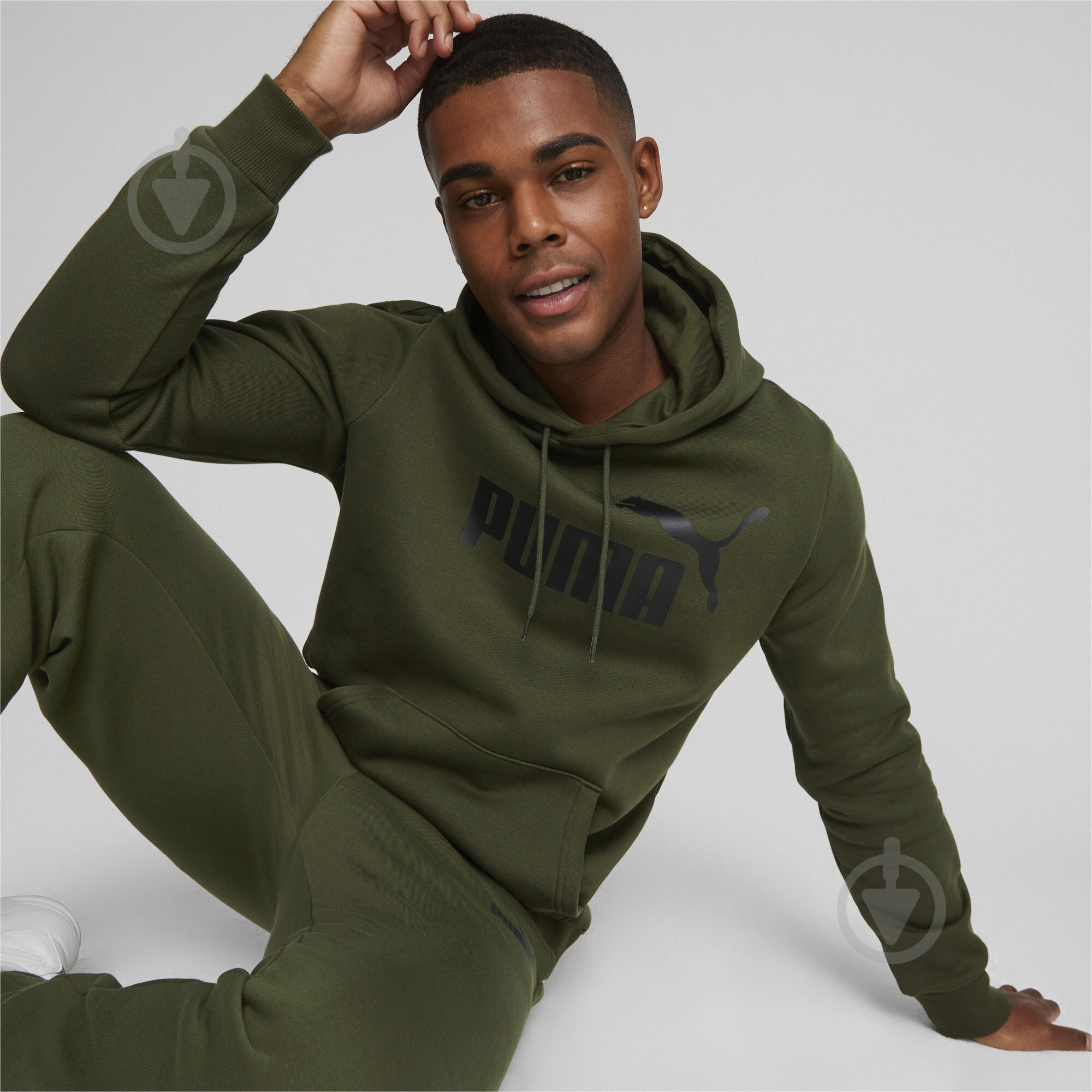Джемпер Puma ESS BIG LOGO HOODIE FL (S) 58668731 р.S хаки - фото 3
