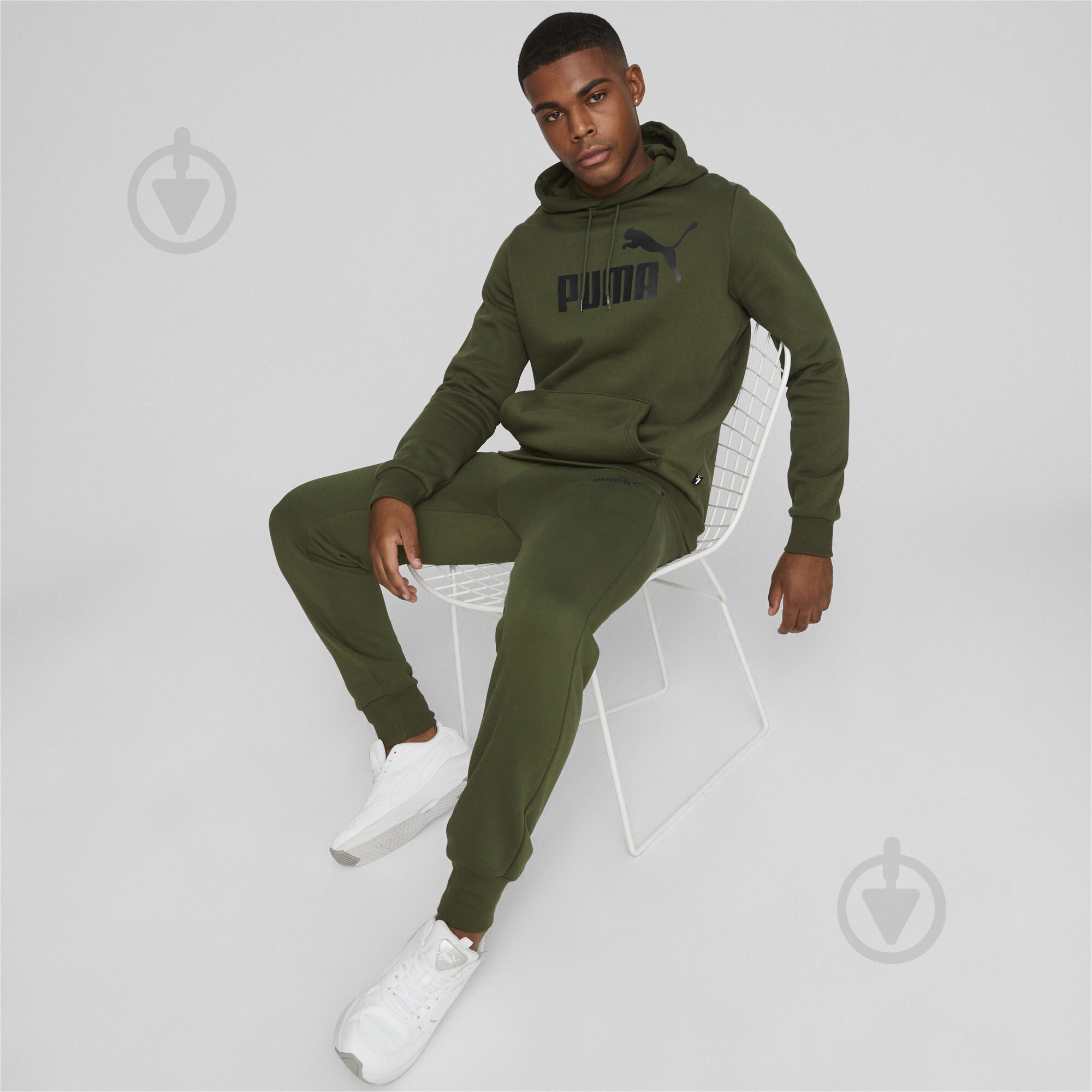 Джемпер Puma ESS BIG LOGO HOODIE FL (S) 58668731 р.S хаки - фото 4