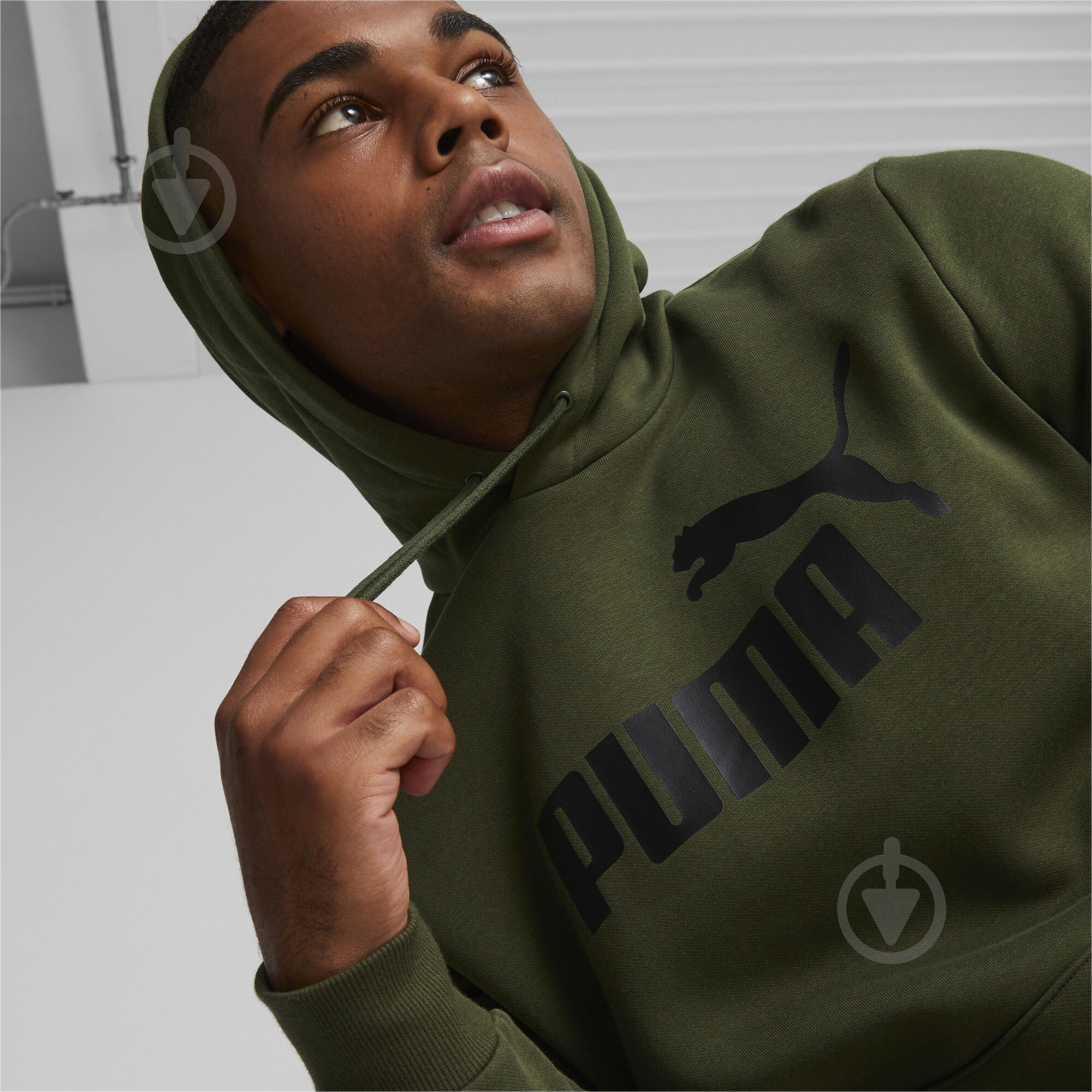 Джемпер Puma ESS BIG LOGO HOODIE FL (S) 58668731 р.S хаки - фото 5