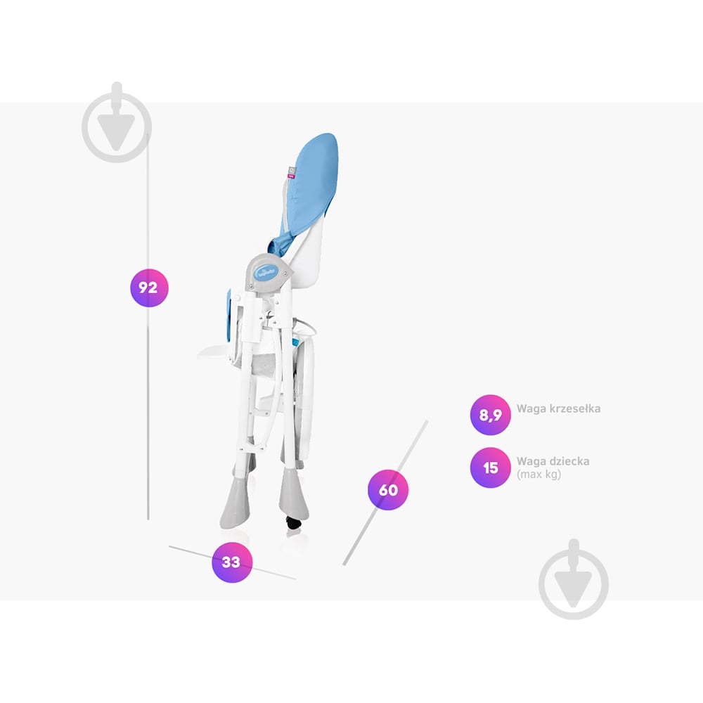 Стульчик для кормления Baby Design Pepe New 05 Turquoise 292095 - фото 4