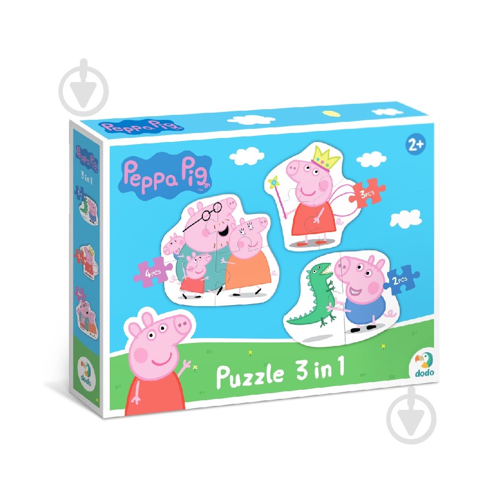 Пазл DoDo 3 в 1 Peppa Pig 200338 - фото 1