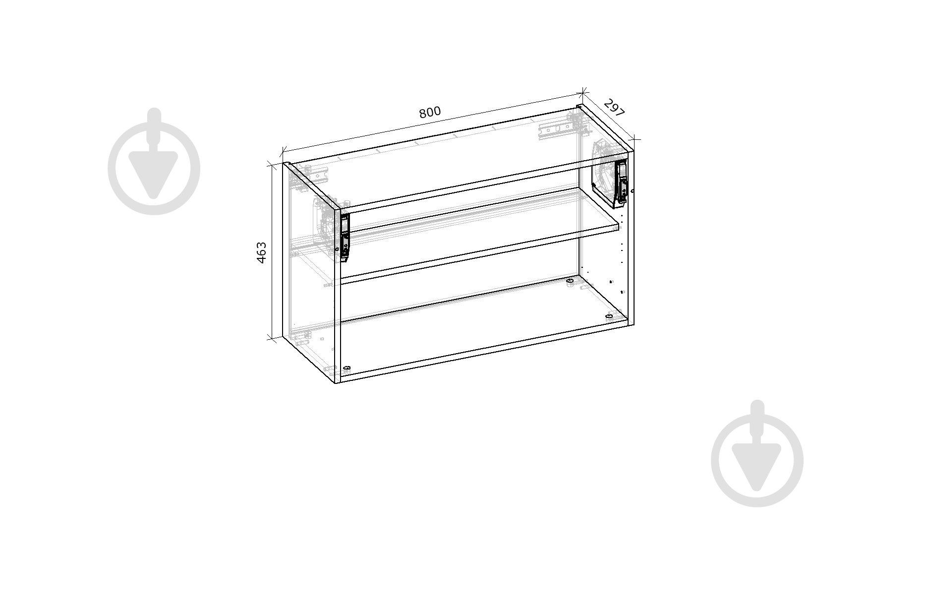 Шкаф верхний Грейд с подъемником HK-S (фас.Н/СВ) Оптимум 800x463x297 мм дуб артизан - фото 2