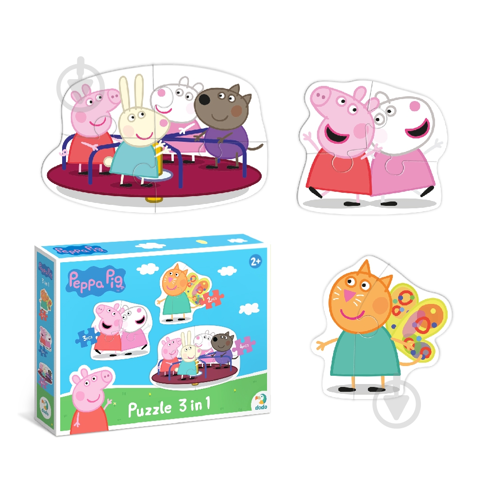 Пазл DoDo 3 в 1 Peppa Pig 200339 - фото 2