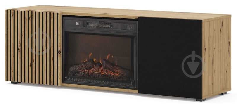 Тумба під ТВ BIM Furniture Auris 1488x502x420 мм чорний матовий/дуб артізан(AURIS_RTV_150_FIREPLACE_DA_CM) - фото 1 Тумба під ТВ BIM Furniture Auris 1488x502x420 мм чорний матовий/дуб артізан(AURIS_RTV_150_FIREPLACE_DA_CM) - фото 1