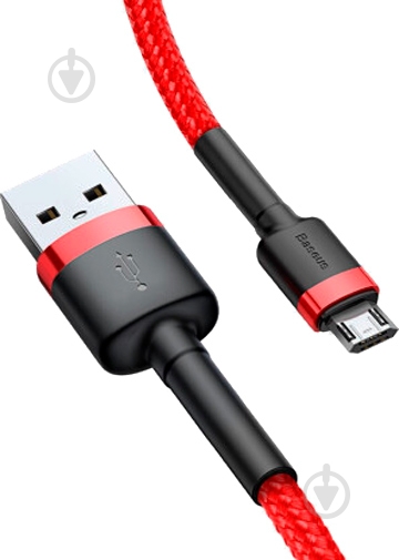 Кабель BASEUS USB – microUSB 1 м black/red Cafule 2.4 А B - фото 3 Кабель BASEUS USB – microUSB 1 м black/red Cafule 2.4 А B - фото 3