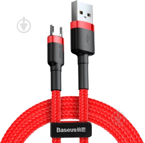 Кабель BASEUS USB – microUSB 1 м black/red Cafule 2.4 А B - фото 1 Кабель BASEUS USB – microUSB 1 м black/red Cafule 2.4 А B - фото 1