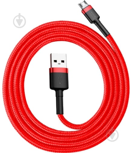 Кабель BASEUS USB – microUSB 1 м black/red Cafule 2.4 А B - фото 4 Кабель BASEUS USB – microUSB 1 м black/red Cafule 2.4 А B - фото 4