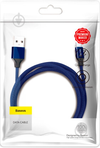 Кабель BASEUS USB – microUSB 1,5 м Blue Yiven - фото 7