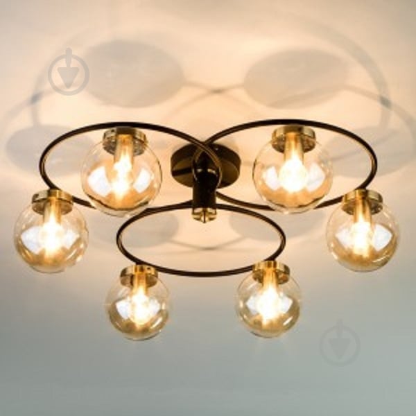 ВИТРИНА! Люстра потолочная Strotskis Link 6x60 Вт E14 черный 70104/6 - фото 4