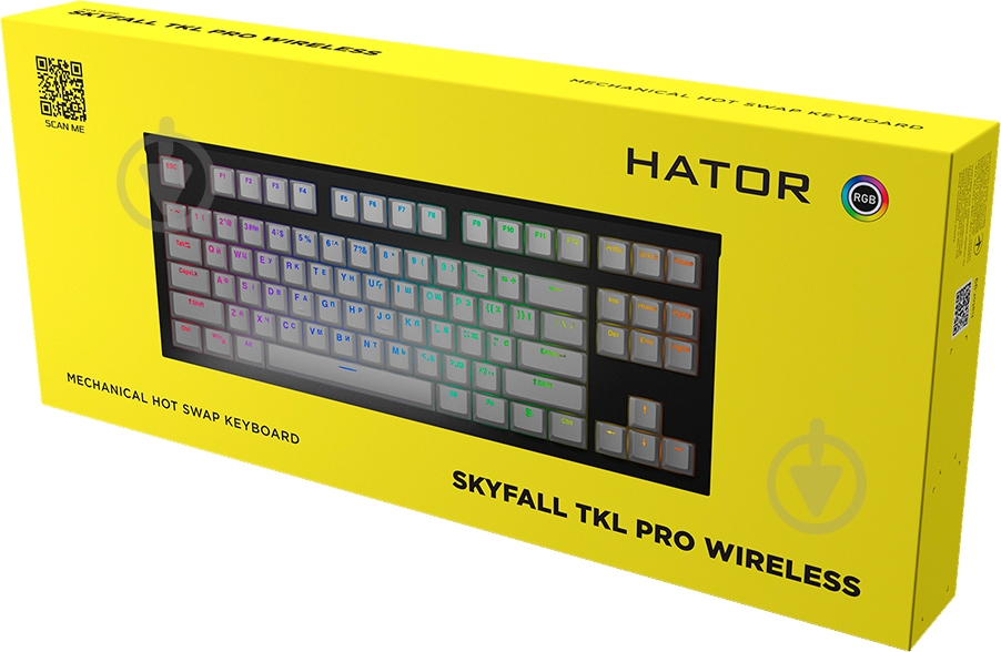 Клавиатура игровая Hator Skyfall (HTK-664) TKL PRO Wireless white - фото 7
