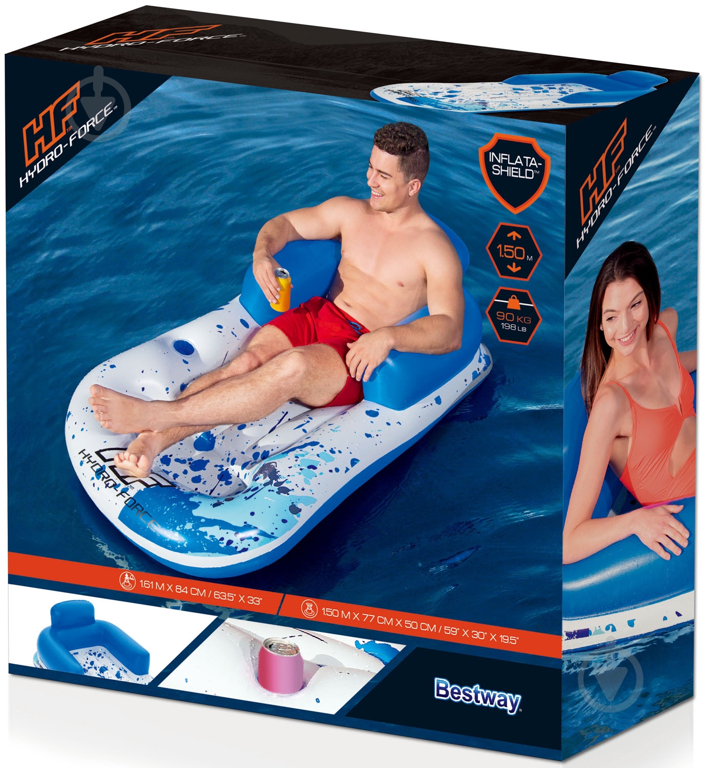 Шезлонг Bestway надувной 161х84 см - фото 7