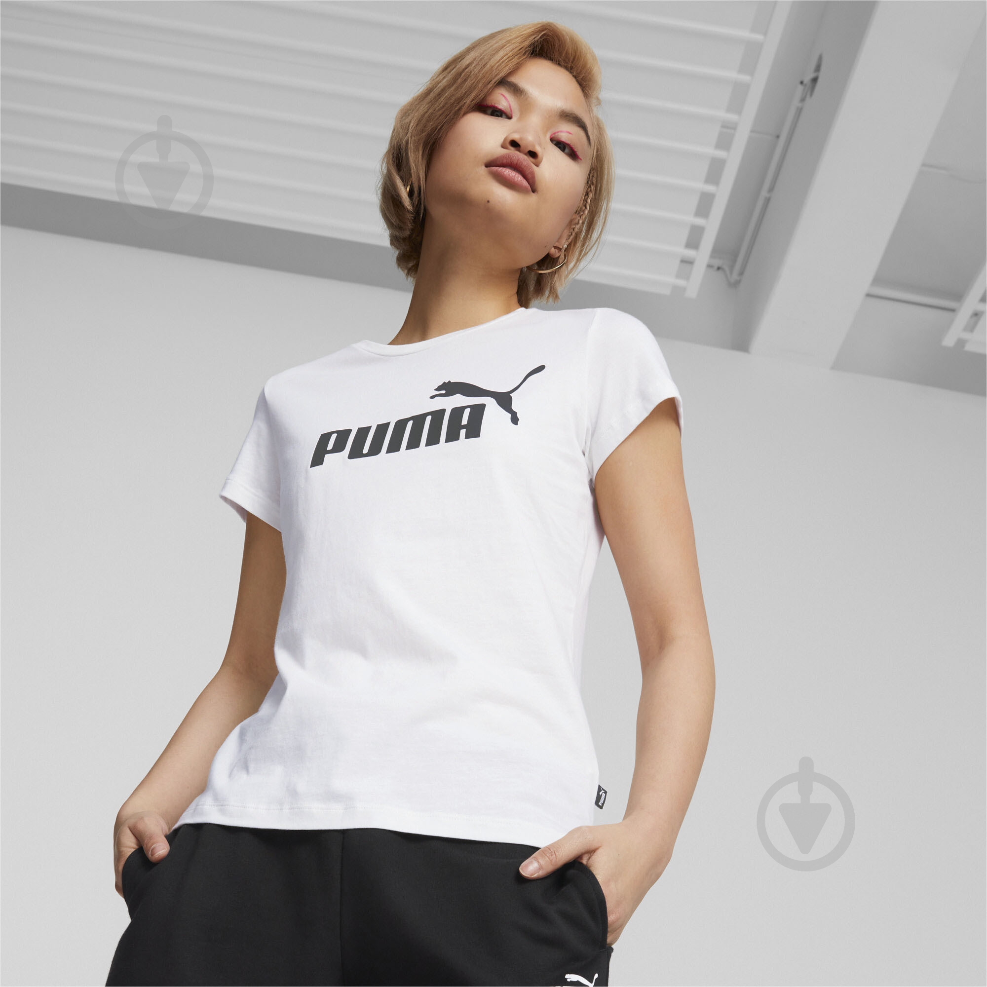 Футболка Puma ESS Logo Tee 58677402 р.M білий - фото 3
