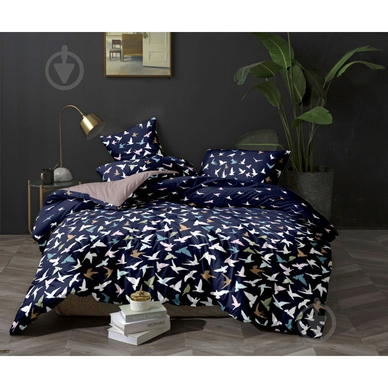 Комплект постельного белья Splash евро синий SoundSleep - фото 1