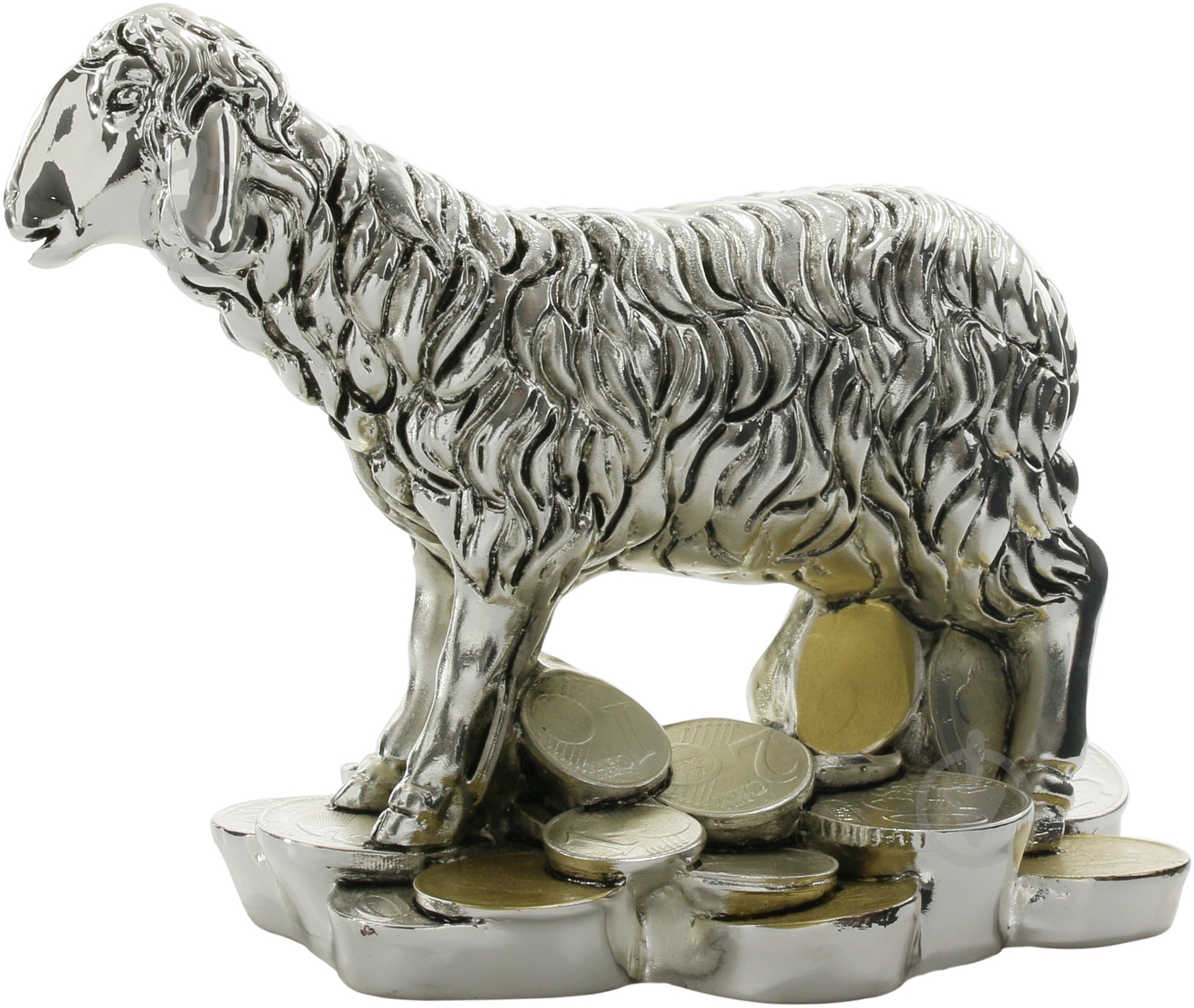 Фигурка Valenti & Co овца 17897 10х9 см серебряный - фото 1