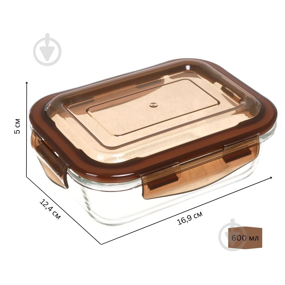 Контейнер для хранения Flamberg Original Rectangular 600 мл коричневый - фото 2