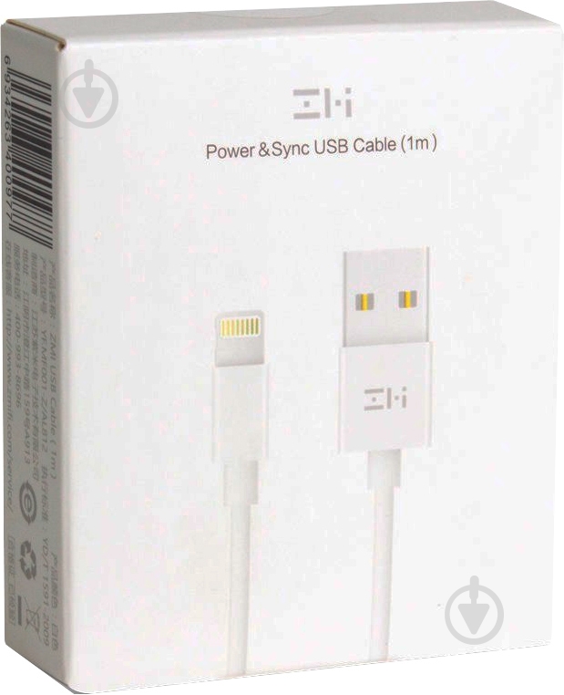 Кабель ZMI USB – Apple Lightning 1 м white (L813) MFI - фото 3