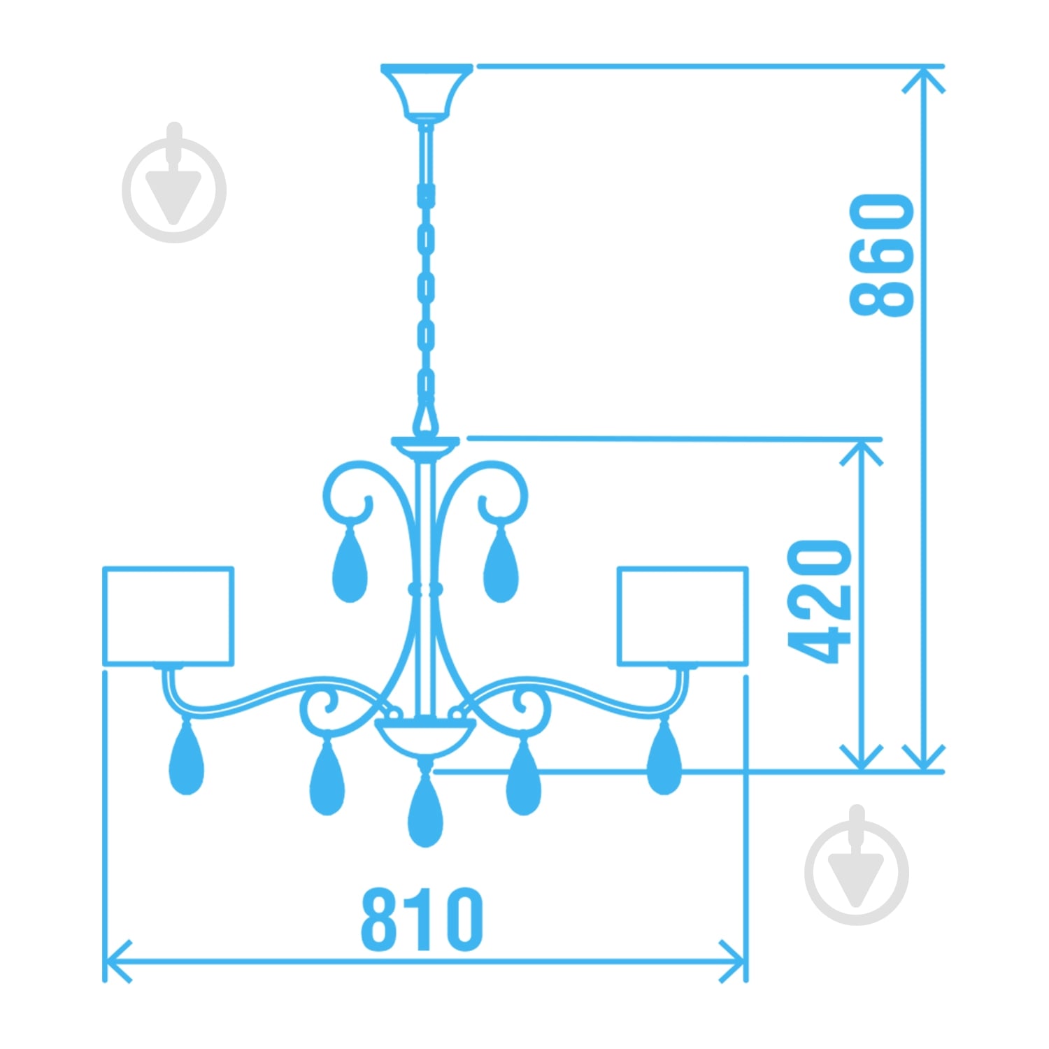 ВІТРИНА! Люстра Victoria Lighting 8x40 Вт E14 білий Grace/SP8 - фото 2 ВІТРИНА! Люстра Victoria Lighting 8x40 Вт E14 білий Grace/SP8 - фото 2