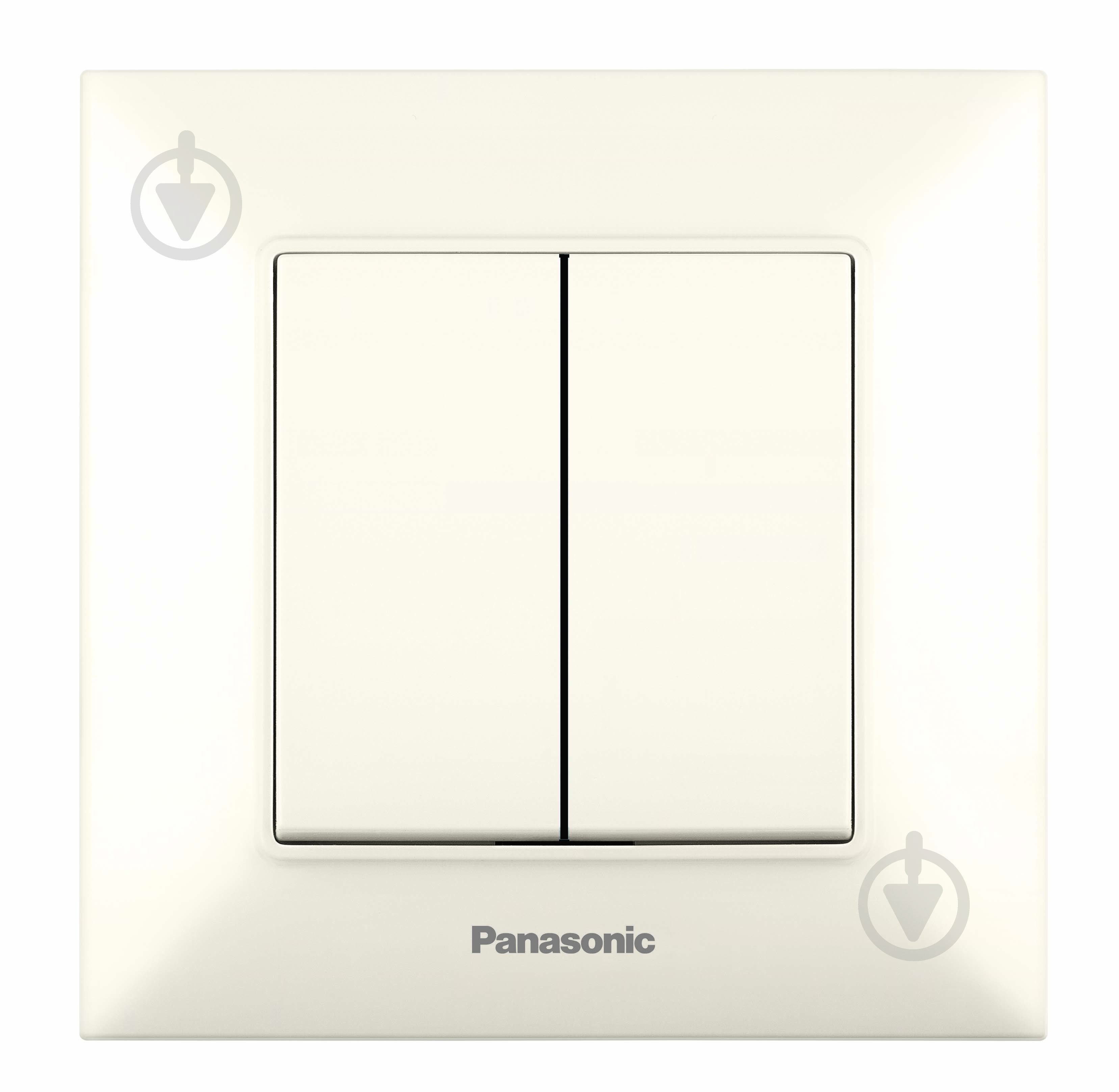 Вимикач двоклавішний двоклавішний Panasonic Arkedia Slim кремовий 480100190 - фото 1