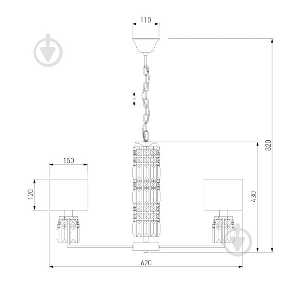 ВИТРИНА! Люстра подвесная Strotskis Zaffiro 10099/5 5x40 Вт E14 золотой - фото 6