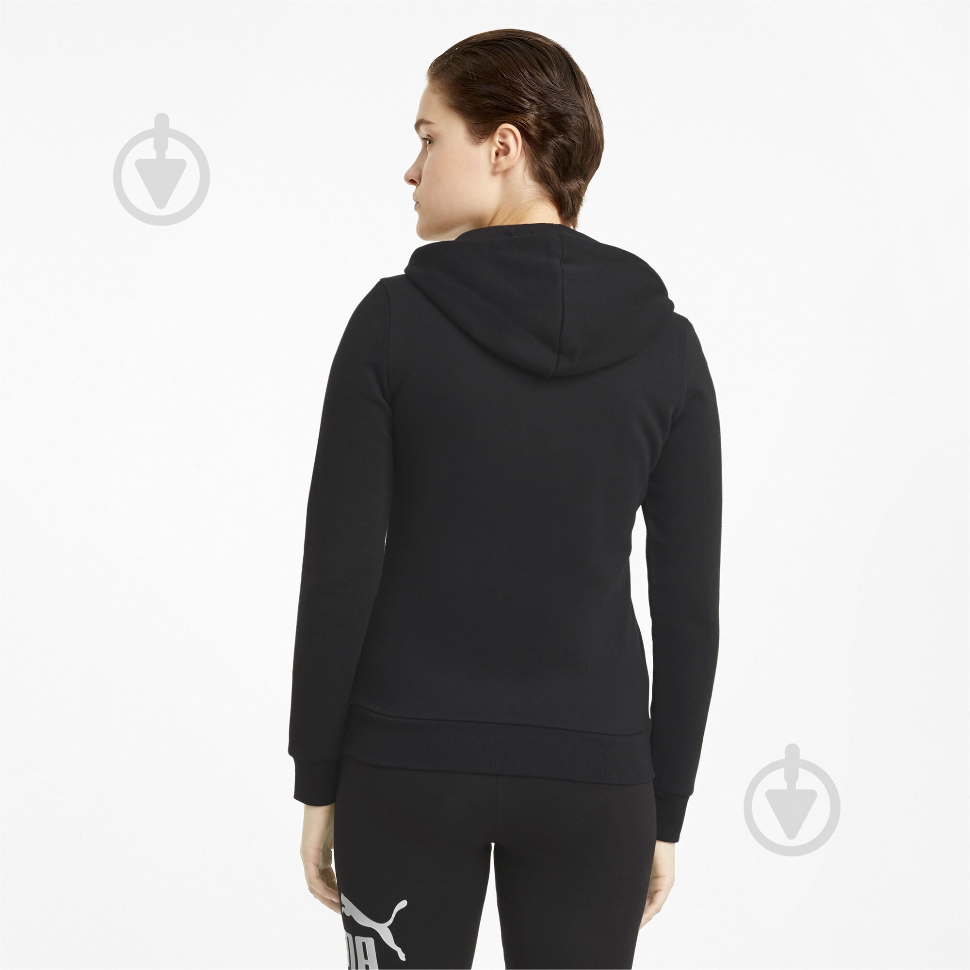 Джемпер Puma ESS SMALL LOGO FULL-ZIP HOODIE FL 58681101 р.XS черный - фото 4