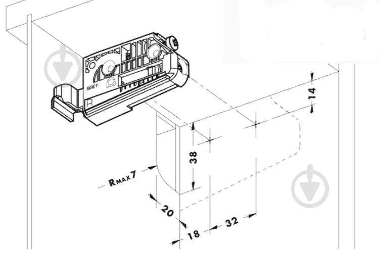 Подвес для шкафов левый Hafele 290.05.961 - фото 2